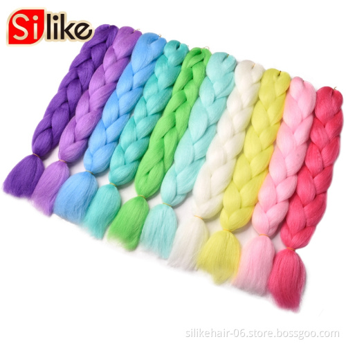Best Super silike hair Glowing Synthetic Jumbo Braids Shining Hair in the Darkness Soft  Braiding Hair Extensions 24 Inch 100g